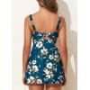 imageAleumdr One Piece Swimdress Swimsuit for Women Tummy Control Split Swim Dress Skirt Bathing Suit with PocketsBlue Printed