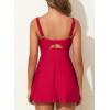imageAleumdr One Piece Swimdress Swimsuit for Women Tummy Control Split Swim Dress Skirt Bathing Suit with PocketsFiery Red