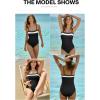 imageAleumdr One Piece Swimsuit Women Athletic Bathing Suits Color Block Womens Swimsuits SwimwearA1 Black