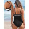 imageAleumdr One Piece Swimsuit Women Athletic Bathing Suits Color Block Womens Swimsuits SwimwearA1 Black