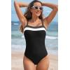 imageAleumdr One Piece Swimsuit Women Athletic Bathing Suits Color Block Womens Swimsuits SwimwearA1 Black