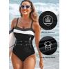 imageAleumdr One Piece Swimsuit Women Athletic Bathing Suits Color Block Womens Swimsuits SwimwearA1 Black