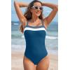 imageAleumdr One Piece Swimsuit Women Athletic Bathing Suits Color Block Womens Swimsuits SwimwearA2 Blue