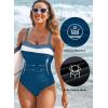 imageAleumdr One Piece Swimsuit Women Athletic Bathing Suits Color Block Womens Swimsuits SwimwearA2 Blue