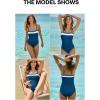 imageAleumdr One Piece Swimsuit Women Athletic Bathing Suits Color Block Womens Swimsuits SwimwearA2 Blue
