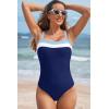 imageAleumdr One Piece Swimsuit Women Athletic Bathing Suits Color Block Womens Swimsuits SwimwearA3 Navy Blue