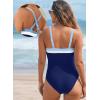 imageAleumdr One Piece Swimsuit Women Athletic Bathing Suits Color Block Womens Swimsuits SwimwearA3 Navy Blue