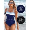 imageAleumdr One Piece Swimsuit Women Athletic Bathing Suits Color Block Womens Swimsuits SwimwearA3 Navy Blue