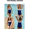 imageAleumdr One Piece Swimsuit Women Athletic Bathing Suits Color Block Womens Swimsuits SwimwearA3 Navy Blue