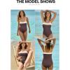 imageAleumdr One Piece Swimsuit Women Athletic Bathing Suits Color Block Womens Swimsuits SwimwearA4 Brown
