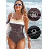 imageAleumdr One Piece Swimsuit Women Athletic Bathing Suits Color Block Womens Swimsuits SwimwearA4 Brown