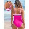 imageAleumdr One Piece Swimsuit Women Athletic Bathing Suits Color Block Womens Swimsuits SwimwearA5 Hot Pink