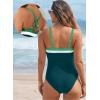 imageAleumdr One Piece Swimsuit Women Athletic Bathing Suits Color Block Womens Swimsuits SwimwearA6 Green