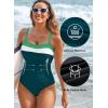 imageAleumdr One Piece Swimsuit Women Athletic Bathing Suits Color Block Womens Swimsuits SwimwearA6 Green