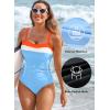 imageAleumdr One Piece Swimsuit Women Athletic Bathing Suits Color Block Womens Swimsuits SwimwearA7 Light Blue