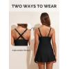 imageAleumdr One Piece Swimsuits Women Swim Dress Skirted Tummy Control Bathing Suit Modest Swimwear with PocketsA1 Black