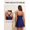 imageAleumdr One Piece Swimsuits Women Swim Dress Skirted Tummy Control Bathing Suit Modest Swimwear with PocketsA2 Navy Blue