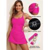 imageAleumdr One Piece Swimsuits Women Swim Dress Skirted Tummy Control Bathing Suit Modest Swimwear with PocketsA3 Hot Pink