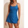 imageAleumdr One Piece Swimsuits Women Swim Dress Skirted Tummy Control Bathing Suit Modest Swimwear with PocketsA5 Sky Blue