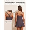 imageAleumdr One Piece Swimsuits Women Swim Dress Skirted Tummy Control Bathing Suit Modest Swimwear with PocketsA6 Brown