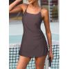 imageAleumdr One Piece Swimsuits Women Swim Dress Skirted Tummy Control Bathing Suit Modest Swimwear with PocketsA6 Brown