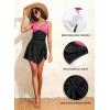 imageAleumdr Ribbed One Piece Swimdress Swimsuits for Women Tummy Control Tie Knot Swim Skirt V Neck Bathing SuitBlack Pink