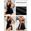 imageAleumdr Swim Dress for Women One Piece Tummy Control Swimsuit Ribbed A Line Skirted Bathing SuitsA Black