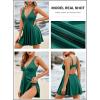 imageAleumdr Swim Dress for Women One Piece Tummy Control Swimsuit Ribbed A Line Skirted Bathing SuitsA Dark Green