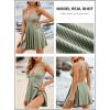 imageAleumdr Swim Dress for Women One Piece Tummy Control Swimsuit Ribbed A Line Skirted Bathing SuitsA Green
