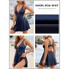 imageAleumdr Swim Dress for Women One Piece Tummy Control Swimsuit Ribbed A Line Skirted Bathing SuitsA Navy Blue
