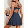 imageAleumdr Swim Dress for Women One Piece Tummy Control Swimsuit Ribbed A Line Skirted Bathing SuitsA Navy Blue