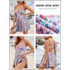 imageAleumdr Swim Dress for Women One Piece Tummy Control Swimsuit Ribbed A Line Skirted Bathing SuitsA Pink and Blue Floral Print