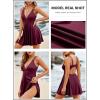 imageAleumdr Swim Dress for Women One Piece Tummy Control Swimsuit Ribbed A Line Skirted Bathing SuitsA Wine Red