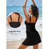 imageAleumdr Tankini Swimsuits for Women Swim Dress Two Piece Bathing Suit Square Neck Drawstring Tankini Tops with SkirtA1 Black