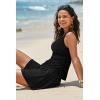 imageAleumdr Tankini Swimsuits for Women Swim Dress Two Piece Bathing Suit Square Neck Drawstring Tankini Tops with SkirtA1 Black