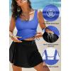 imageAleumdr Tankini Swimsuits for Women Swim Dress Two Piece Bathing Suit Square Neck Drawstring Tankini Tops with SkirtA6 Sky Blue