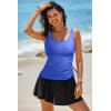 imageAleumdr Tankini Swimsuits for Women Swim Dress Two Piece Bathing Suit Square Neck Drawstring Tankini Tops with SkirtA6 Sky Blue