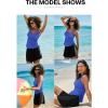 imageAleumdr Tankini Swimsuits for Women Swim Dress Two Piece Bathing Suit Square Neck Drawstring Tankini Tops with SkirtA6 Sky Blue