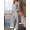 imageAleumdr Two Piece Outfits Half Zip Sweatshirt Sweatsuit Lounge Sets for Women Matching Set Wide Leg Sweatpant TracksuitA13 Gray