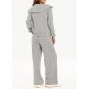 imageAleumdr Two Piece Outfits Half Zip Sweatshirt Sweatsuit Lounge Sets for Women Matching Set Wide Leg Sweatpant TracksuitA13 Gray