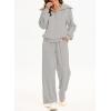 imageAleumdr Two Piece Outfits Half Zip Sweatshirt Sweatsuit Lounge Sets for Women Matching Set Wide Leg Sweatpant TracksuitA2 Gray