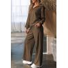 imageAleumdr Two Piece Outfits Half Zip Sweatshirt Sweatsuit Lounge Sets for Women Matching Set Wide Leg Sweatpant TracksuitA3 Coffee