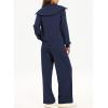 imageAleumdr Two Piece Outfits Half Zip Sweatshirt Sweatsuit Lounge Sets for Women Matching Set Wide Leg Sweatpant TracksuitA4 Navy Blue