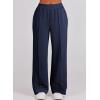 imageAleumdr Two Piece Outfits Half Zip Sweatshirt Sweatsuit Lounge Sets for Women Matching Set Wide Leg Sweatpant TracksuitA4 Navy Blue