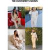 imageAleumdr Two Piece Outfits Half Zip Sweatshirt Sweatsuit Lounge Sets for Women Matching Set Wide Leg Sweatpant TracksuitA5 Apricot