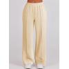 imageAleumdr Two Piece Outfits Half Zip Sweatshirt Sweatsuit Lounge Sets for Women Matching Set Wide Leg Sweatpant TracksuitA5 Apricot