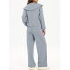 imageAleumdr Two Piece Outfits Half Zip Sweatshirt Sweatsuit Lounge Sets for Women Matching Set Wide Leg Sweatpant TracksuitA6 Light Blue