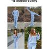 imageAleumdr Two Piece Outfits Half Zip Sweatshirt Sweatsuit Lounge Sets for Women Matching Set Wide Leg Sweatpant TracksuitA6 Light Blue