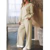 imageAleumdr Two Piece Outfits Half Zip Sweatshirt Sweatsuit Lounge Sets for Women Matching Set Wide Leg Sweatpant TracksuitA7 Beige