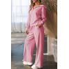 imageAleumdr Two Piece Outfits Half Zip Sweatshirt Sweatsuit Lounge Sets for Women Matching Set Wide Leg Sweatpant TracksuitA8 Pink